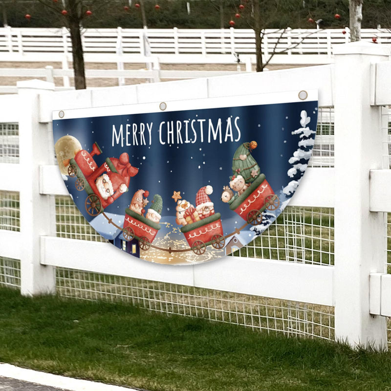 Tooarts Weihnachts-Wimpelkette aus Textil in Mehrfarbig für die Außen- und Innen Dekoration - Bild 2