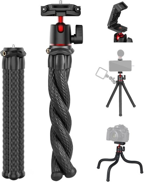 Ulanzi MT-11 Flexibles Octopus-Stativ mit 2-in-1 Plattformdesign und 360 Grad Einstellung, 1/4 Zoll Schraube, schwarz - Bild 1