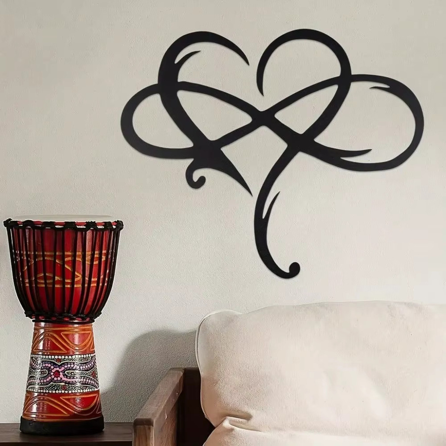 CIFBUY Wanddekoration Herz aus Metall in Schwarz, moderne abstrakte Kunst für dein Zuhause - Bild 6
