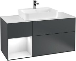 V&B Waschtischunterschrank Finion in Mattblau lackiert, Breite: 120 cm, Tiefe: 50,1 cm, Höhe: 50,1 cm - Bild 1