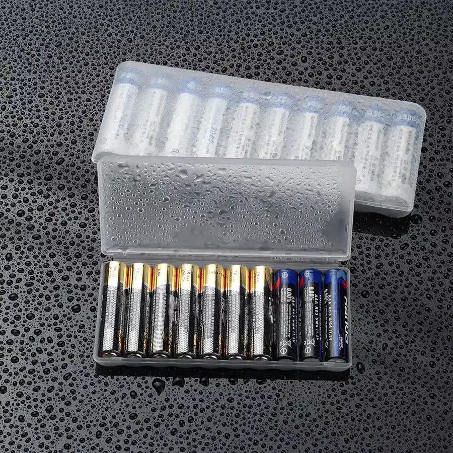 NDNNAS Batterie-Aufbewahrungsbox aus transparentem Kunststoff mit 4 oder 10 Slots für AAA, AA und 18650 Batterien - Bild 2