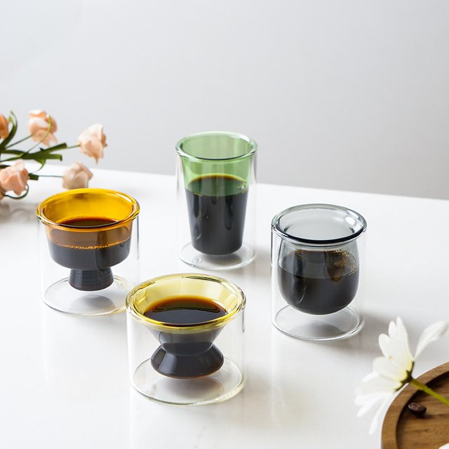 AroN Doppelwandige Kaffee- und Teetasse aus Hochborosilikatglas in Mehrfarbig - Bild 1