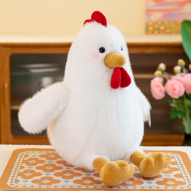 Joyful toys Milo Hähnchen Plüschtier Kissen, weiß, 30cm - Bild 1