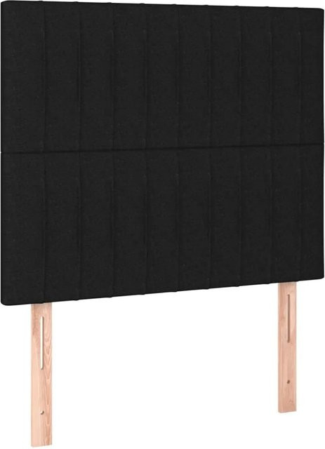 vidaXL LED Kopfteil Schwarz mit USB-Ladeport und integrierter Beleuchtung, B: 100 cm, T: 5 cm, H: 118-128 cm - Bild 1