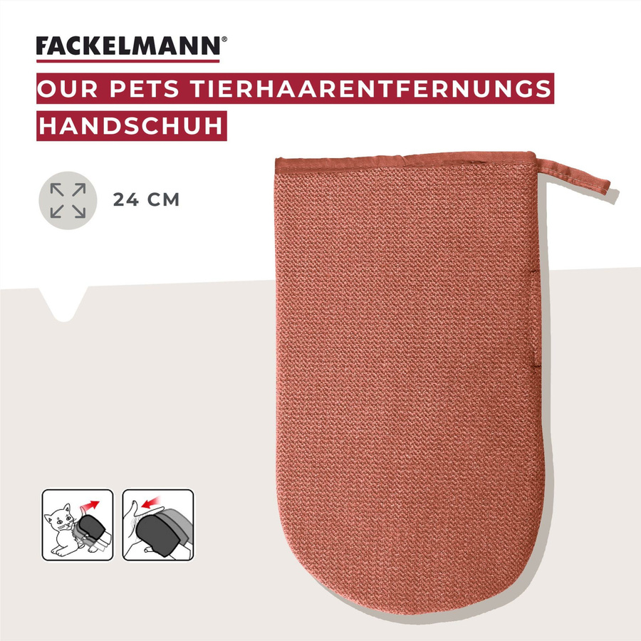 Fackelmann Our Pets Tierhaarentfernungshandschuh in Rot und Orange - Bild 3