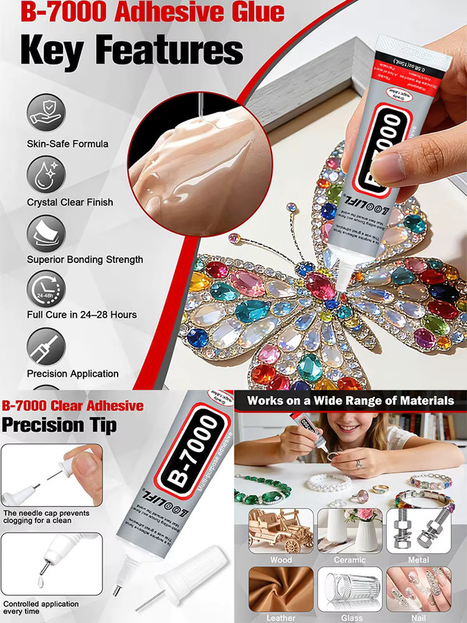 Loolifl B-7000 Transparenter Universalkleber für Handybildschirme, Glas und Kunststoff mit Präzisionsapplikator - Bild 7