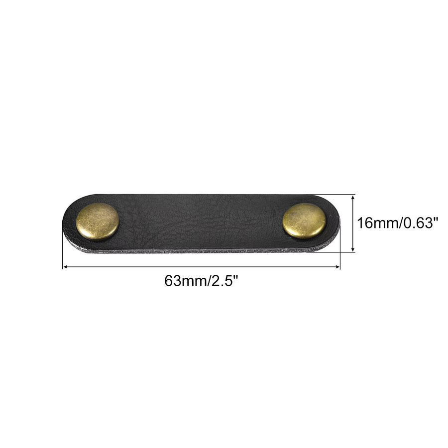 UXCELL Leder-Kabelbinder Set für Kabel-Management in Schwarz und Rot, Maße: 63 x 16 mm - Bild 2