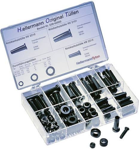HellermannTyton HOTKIT Knickschutztüllen-Set aus PVC in Schwarz, 100 Teile - Bild 1