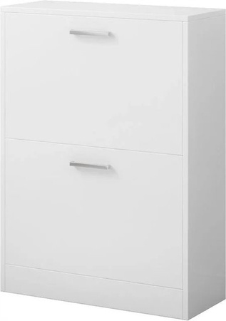 Rebiko Schuhschrank Loft Weiß, Schuhregal und Kommode für Flur und Korridor, Breite: 60 cm, Höhe: 240 cm, Tiefe: 24 cm
