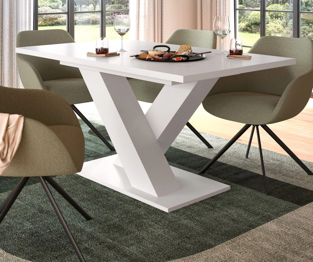 Ausziehbarer Esstisch Inn.Furn in Weiß, modern und rechteckig, B/T/H: 150 x 90 x 76 cm bis 190 x 90 x 76 cm - Bild 2