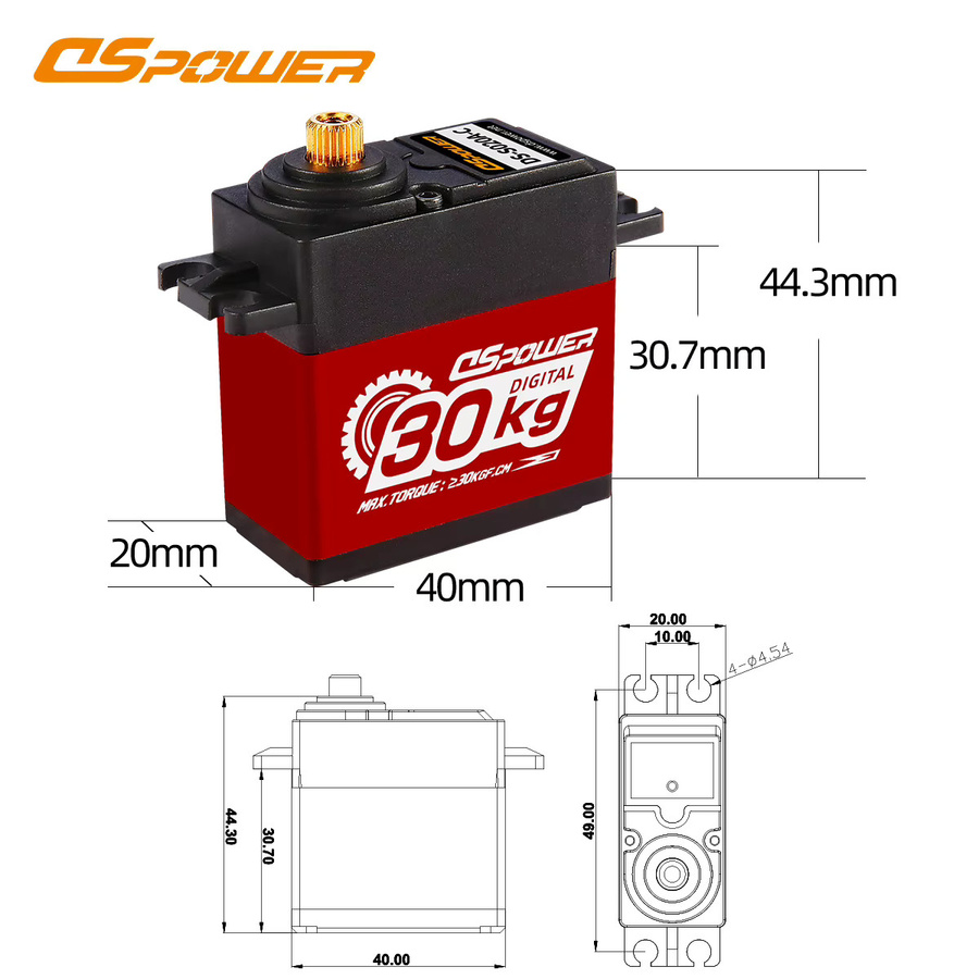 DSPOWER Digitales Servo-Metallgetriebe, wasserdicht, Lila - Bild 3