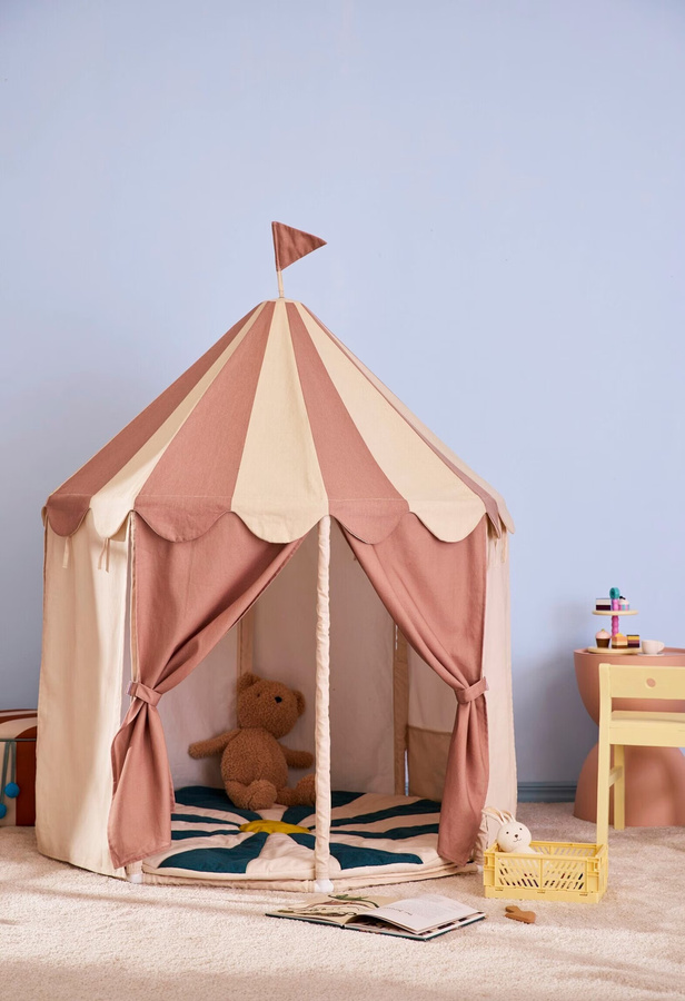 Kids Concept Pavillon Zelt, gestreift, dusty braun - Bild 1