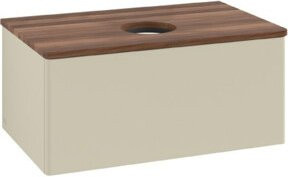V&B Waschtischunterschrank Antao ohne Frontstruktur, Farbe: Weiss, B/T/H: 80 x 36 x 50 cm - Bild 1