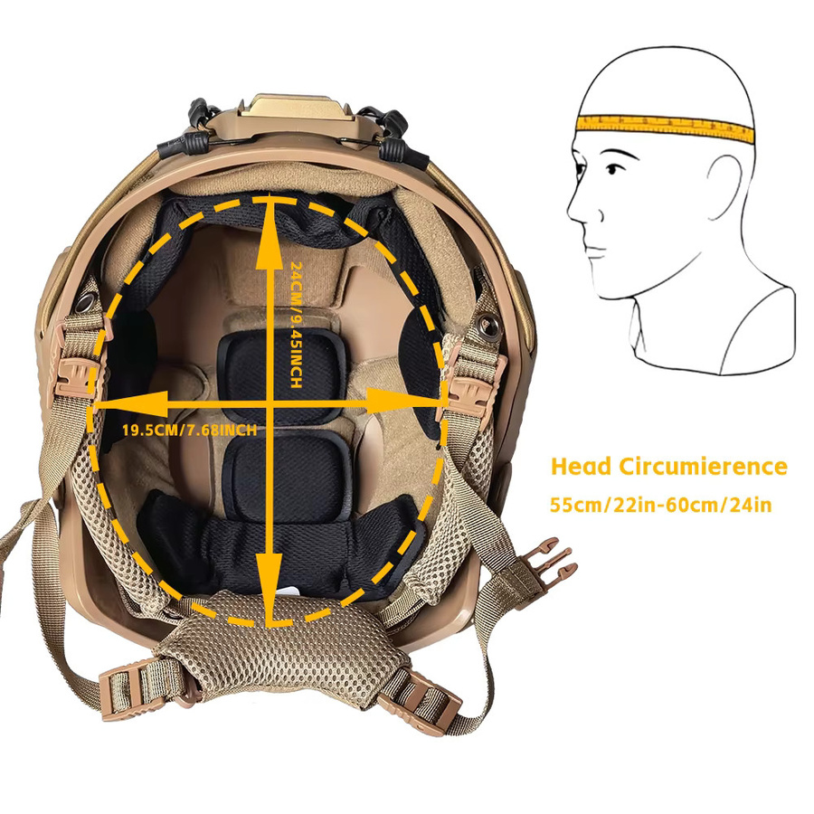HWZHYB Taktisches Militär Helm-Set mit Schutzbrille und Vollgesichtsmaske für Airsoft und Outdoor-Sport, Farben: Schwarz oder Beige, getönte Linsen - Bild 2