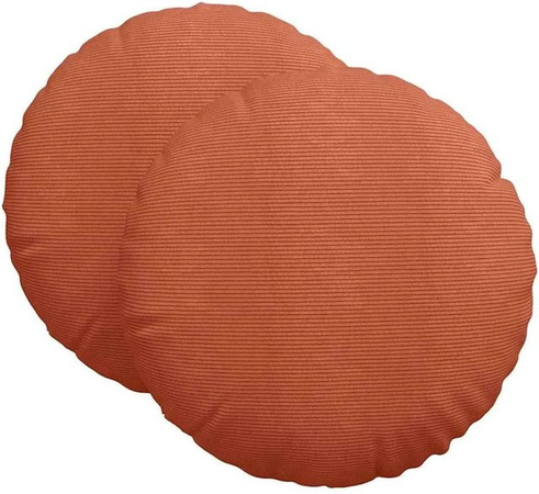 vidaXL Sitzkissen 2er Set aus Cordstoff in Rot-Orange, Durchmesser: 80 cm
