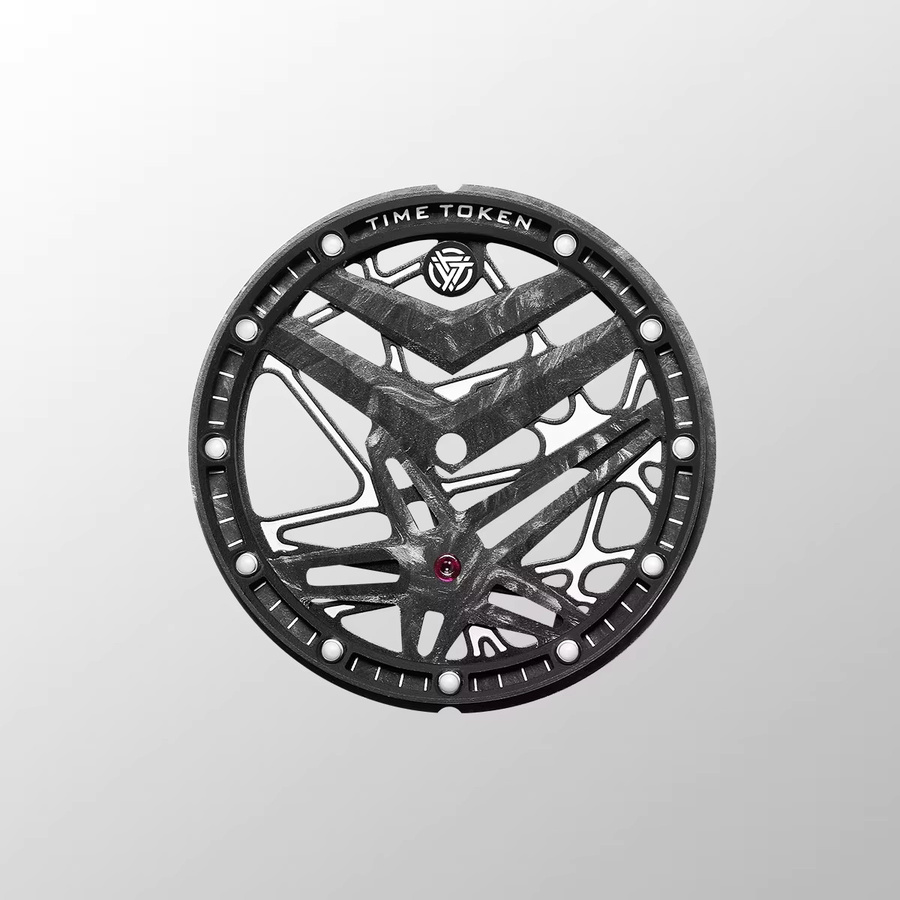 TIME TOKEN Armbanduhr, Carbonfaser, Saphirglas, Schwarz, Herren - Bild 2