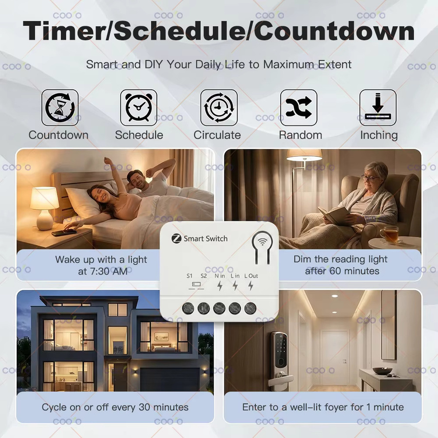 Tuya Zigbee Mini Smart Switch Modul in Weiß für Smart Home Automatisierung, kompatibel mit Amazon Alexa und Google Assistant - Bild 3