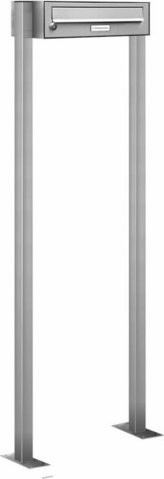 AL Briefkasten Freistehend Silber B: 153,77 cm, H: 150,0 cm, T: 27,5 cm - Bild 1