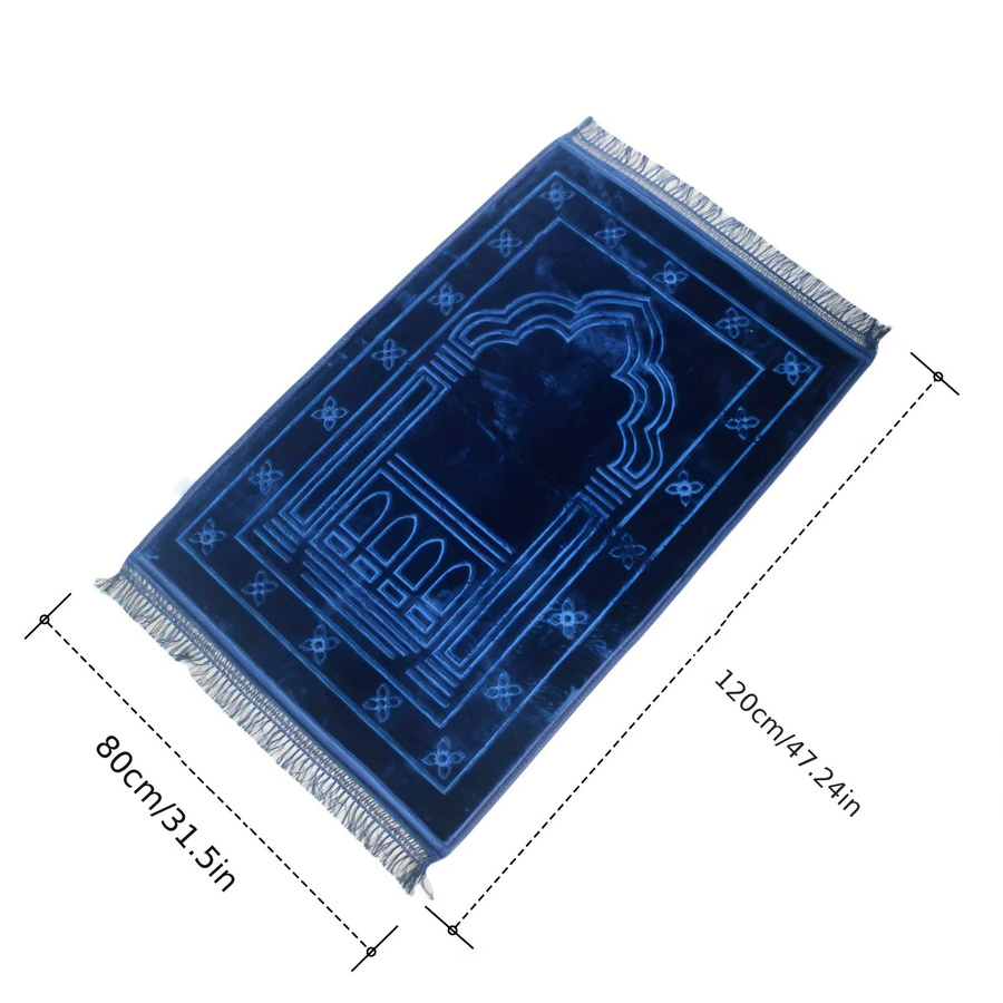 VIKAMA Gebetsteppich für Frauen im orientalischen Design, Farbe: Blau - Bild 2