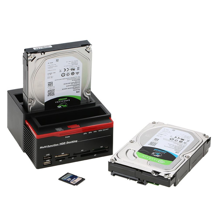 TOMTOP JMS USB 3.0 zu 2 SATA Externe HDD Festplatten Dockingstation für 2,5 und 3,5 Zoll in Schwarz - Bild 5
