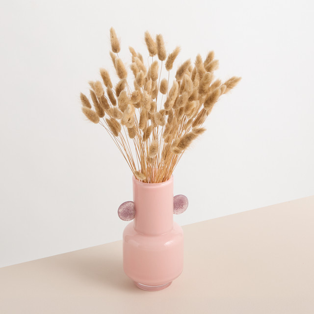 Glas Vase mit Ohren von BLUME2000 in Rosa, Höhe: 25,0 cm, Breite: 15,0 cm, Tiefe: 1,0 cm - Bild 1