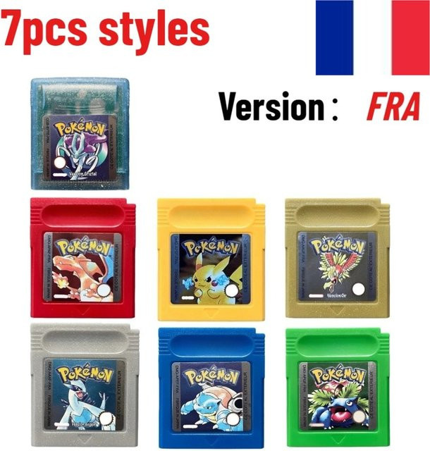 TAKARA TOMY Pokemon GBC Spielmodul Pikachu-Edition für Game Boy Color und GBA SP in den Varianten Gold, Silber, Rot, Blau und Grün - Bild 1