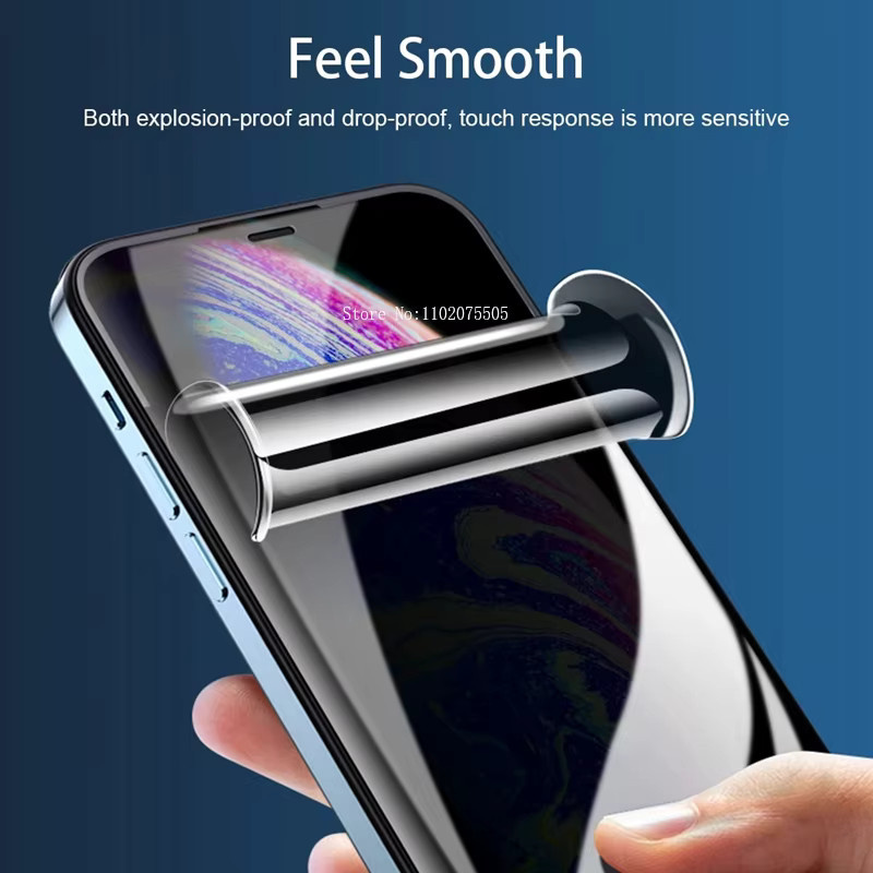 Vieruodis 3er-Set Anti-Spy Hydrogel Displayschutzfolie für iPhone 15 14 13 12 11 Pro Max Plus XS Max X XR in Transparent - Bild 2