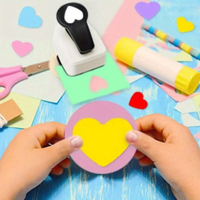 Herz-Locher Set für Scrapbooking in Weiß mit den Größen 9 mm, 16 mm und 25 mm - Bild 1