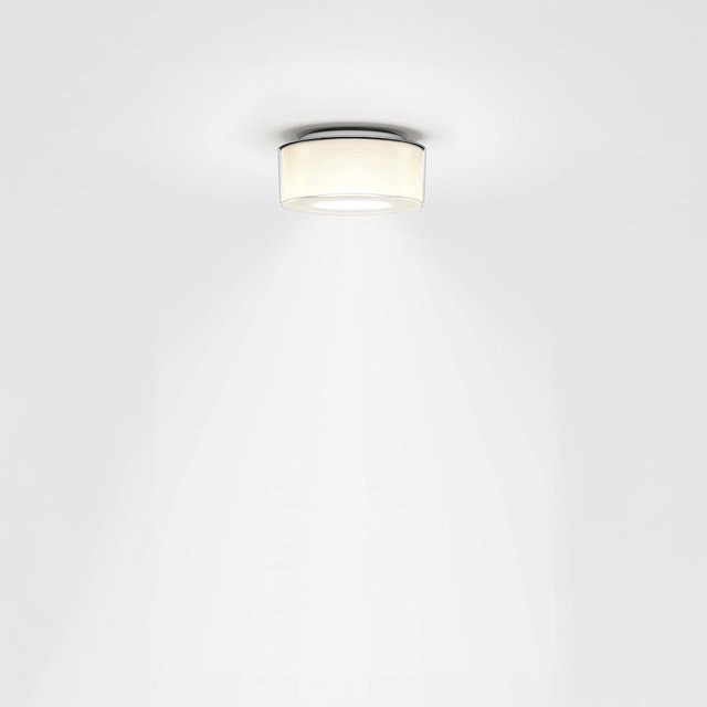 Serien Lighting Curling Ceiling XS LED-Deckenleuchte mit transparentem Acrylglasschirm und zylindrischem Reflektor in Chrom, Warmweiß 3000K, dimmbar - Bild 1
