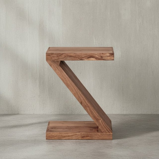 KADIMA DESIGN Beistelltisch Z Cube aus Akazie und Sheesham in Braun, B/T/H: 44 x 59 x 30 cm - Bild 1