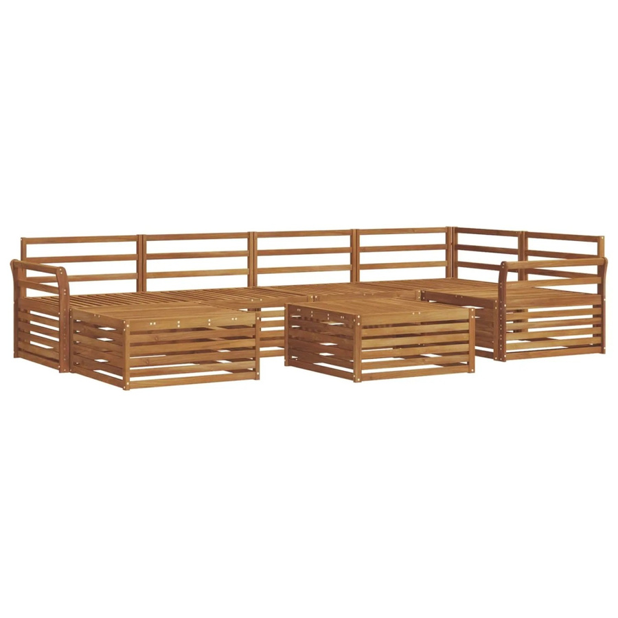 vidaXL Outdoor-Sofagarnitur 7-teilig aus Akazienholz in Braun - Bild 2
