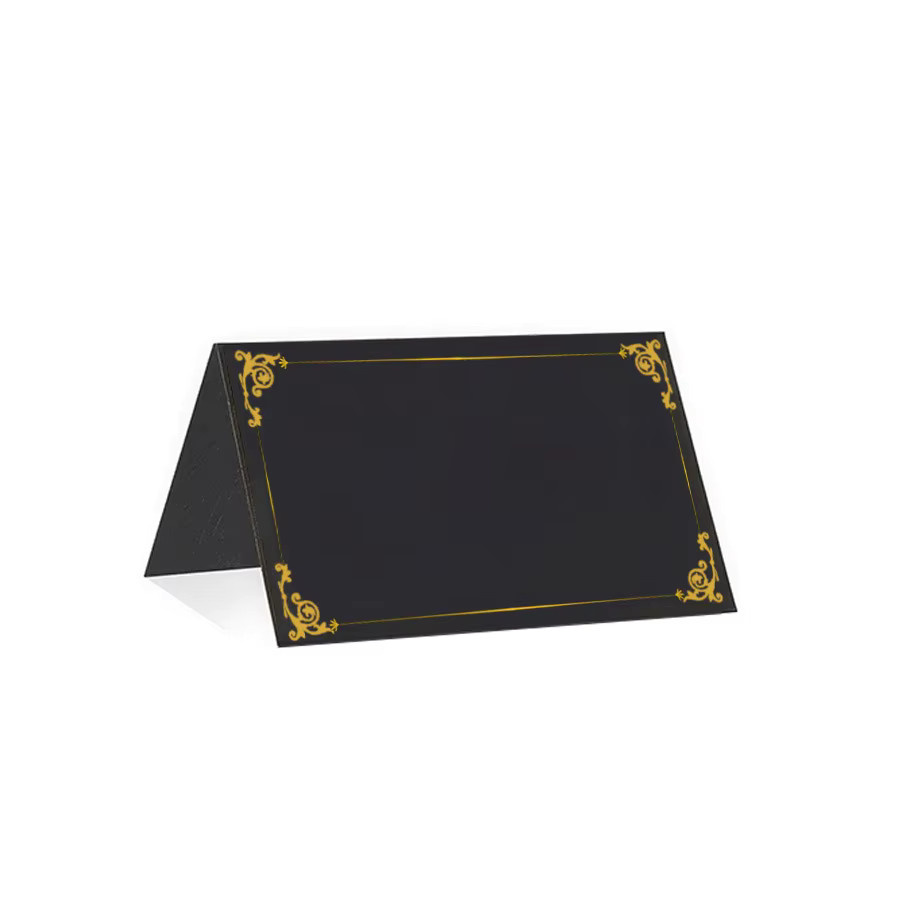 Schwarze Tischkarten mit Halb-Falten-Design für Hochzeiten und Partys aus Papier - Bild 2