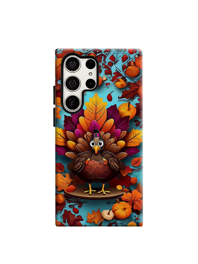 Aurbe Handyhülle für Samsung Galaxy S26 S25 S24 S23 Ultra Plus mit HD Hard Turkey Harvest Design in Multicolour - Bild 6