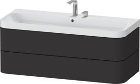 Duravit Möbelwaschtisch Happy D.2 Plus in Graphit Matt mit 2 Schubladen und 2 Hängelichtern, Breite: 117,5 cm, Tiefe: 49 cm - Bild 1