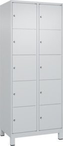 C+P Schließfachschrank Classic PLUS mit 2 Abteilen und Füßen, Farbe Lichtgrau, B/T/H: 80 x 50 x 195 cm - Bild 1