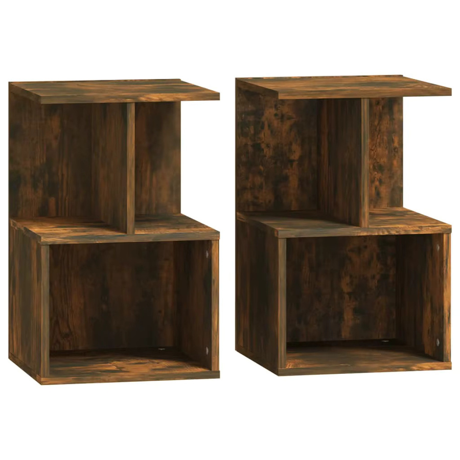 VIDAXL 2-teiliges Set Nachttische aus Holzwerkstoff in geräuchertem Eichen-Design, B/T/H: 35 x 35 x 55 cm - Bild 2