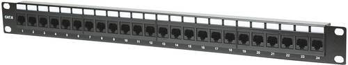 Intellinet 24 Port Netzwerk-Patchpanel CAT 6, Schwarz, 1 HE - Bild 1