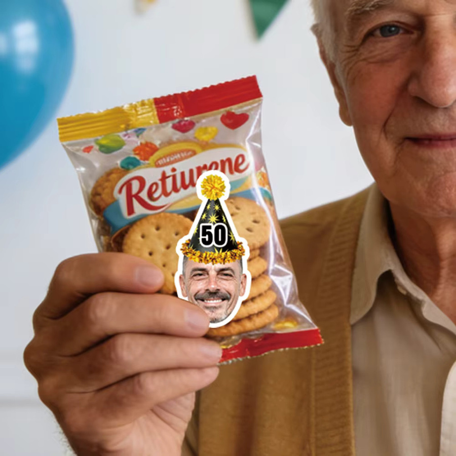 20 Stück personalisierte Cyuan Geburtstag Aufkleber mit individuellem Gesichtsfoto und Altersnummer, bunte Partydekoration aus Papier - Bild 5
