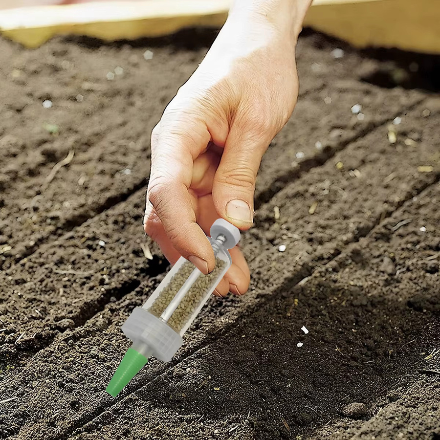 Manuelle Mini Aussaat Samenspender in Weiß als Handheld Samenspreizer und Pflanzwerkzeug - Bild 3