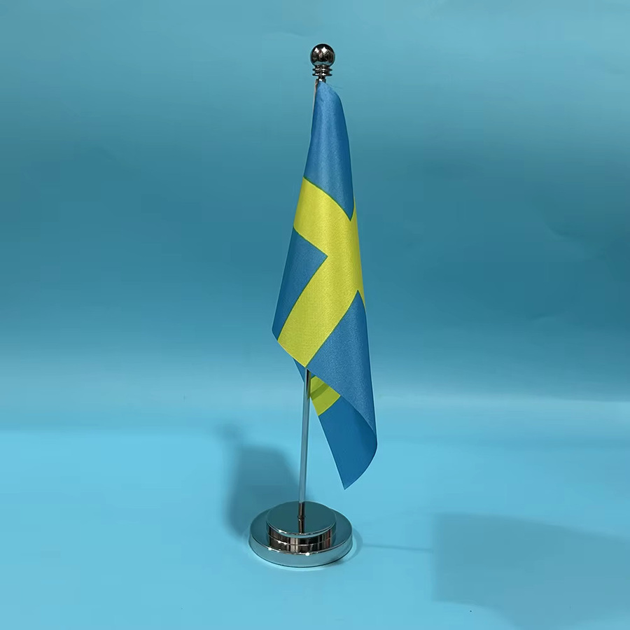 SKY FLAG Schreibtischflagge Schweden, Nationalflagge als Schreibtischornament, B/H: 21 x 14 cm - Bild 1