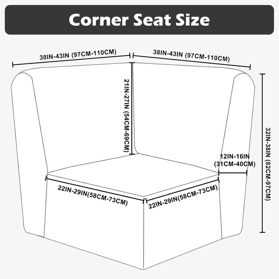 Yiran Furniture 3-teiliger L-förmiger Sofabezug aus Samt und Plüsch für modulare 5-Sitzer Ecksofas - Bild 2