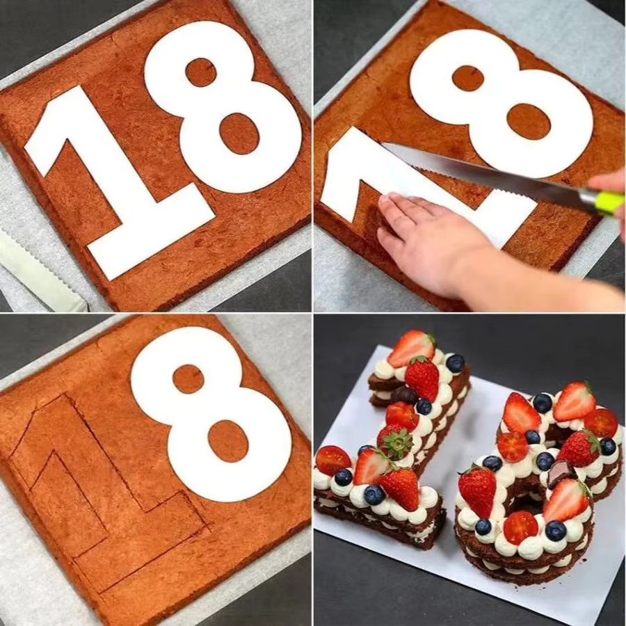 VIE LENTE Zahlen-Kuchenform Set mit 9 Stück für Schokolade und Gebäck zur DIY-Dekoration - Bild 3