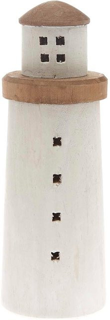 Rico Design Leuchtturm aus Holz in Weiß, Höhe: 20,5 cm, Breite: 7 cm - Bild 1