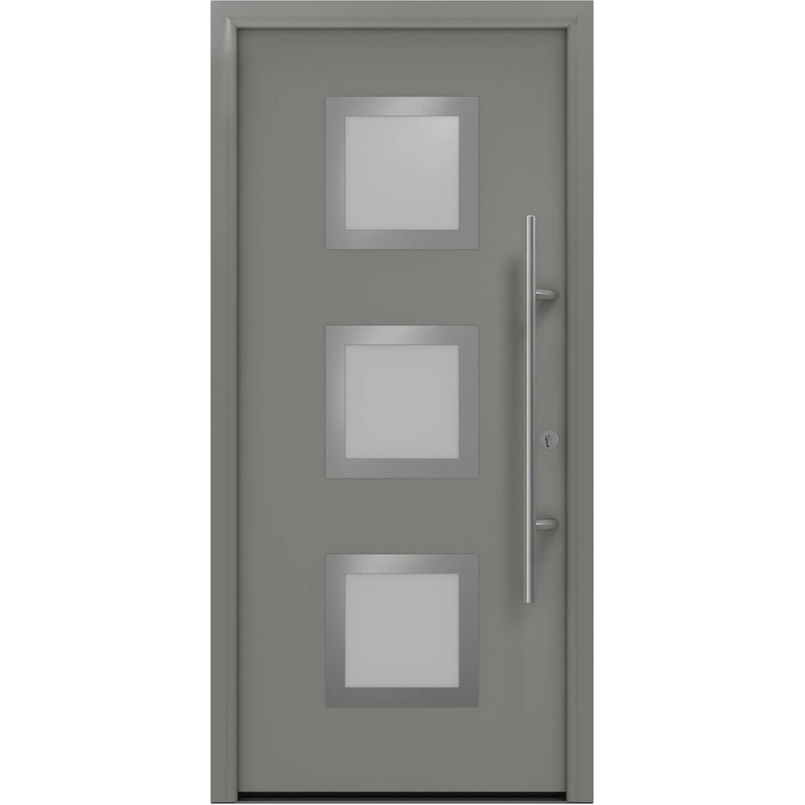 EcoStar Haustür Isopro Secur Motiv 810S in Graualuminium RAL 9007 mit Glaseinsatz, DIN links, RC2 Schutzklasse - Bild 2