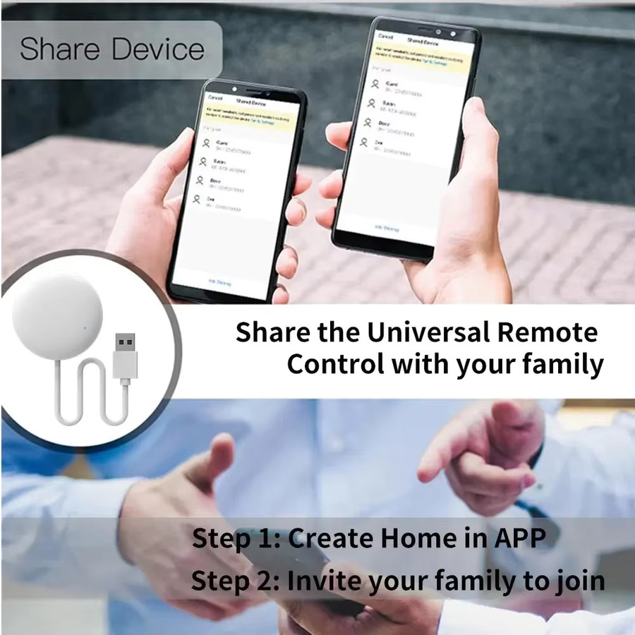 Tuya WiFi IR Smart Home Fernbedienung im 2er Pack, Weiß, kompatibel mit Alexa, Google und Yandex Alice zur Steuerung von TV, DVD, Audio und Klimaanlage via App - Bild 4