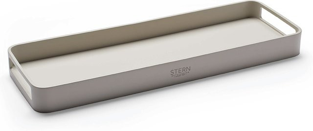 Stern Tablett aus Aluminium in Greige B: 50 cm, T: 17 cm, H: 4,5 cm - Bild 1