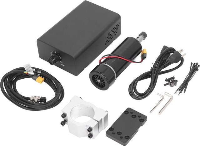 aimo Spindelmotor-Kit Luftgekühlt mit Leistungsregler und ER11 Spannzange sowie 52mm Klemmhalter in Schwarz - Bild 1