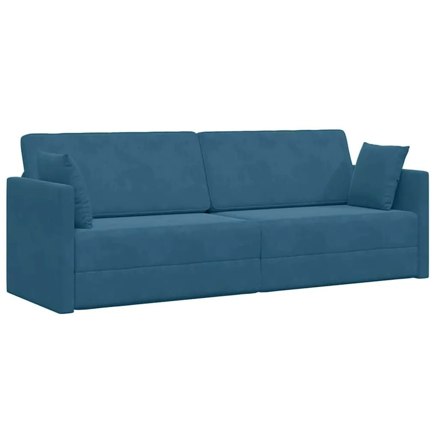 vidaXL Boden-Sofa-Bett aus Samt in Blau mit 200 cm Breite - Bild 2