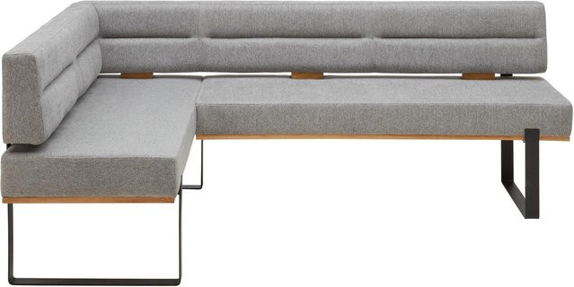 Based Eckbank Canon RE in Grau mit Eichenholz und Metallgestell, B/T/H: 300 x 220 x 160 cm - Bild 1