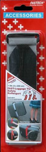 FASTECH Klett-Kofferband 922-0822 mit Haft- und Flauschteil, Grau, Länge: 200 cm, Breite: 5 cm - Bild 1